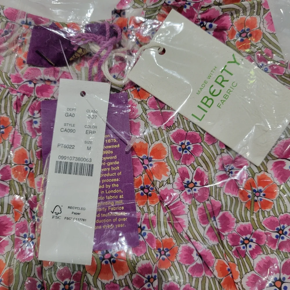 J Crew Tie-shoulder top in Liberty® Ellie fabric CA090 NWT - Picture 4 of 7